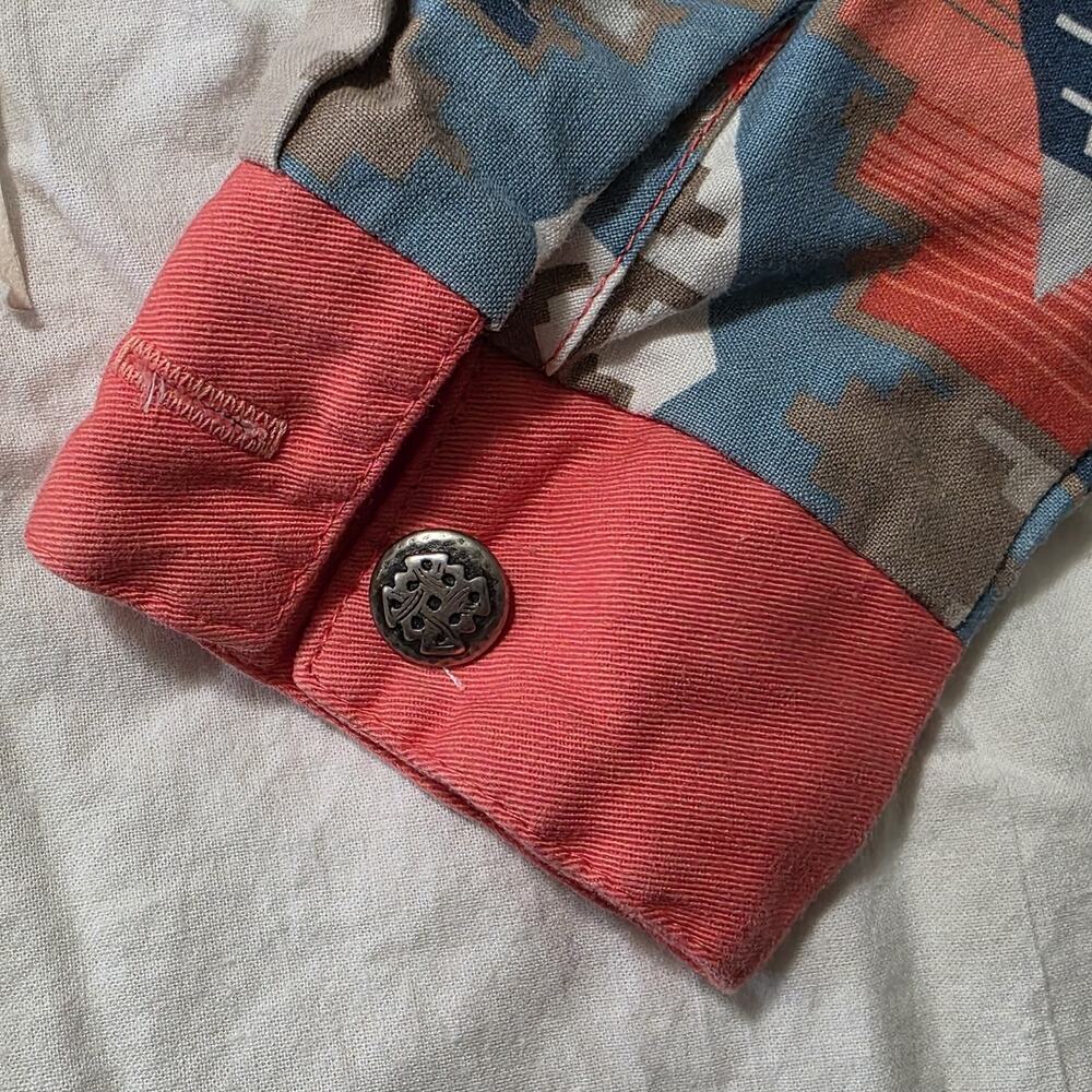 Vintage Circle T Marilyn Lenox Western Shirt Medium Aztec Southwest Button USA - Picture 3 of 9